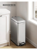 Slim Trash Can, 13-Gallon Garbage Can For Narrow Spaces With Soft-Close Lid