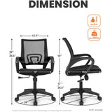 Black Mesh Gaming Office Chair Mid Back Lumbar Support Adjustable Height Swive