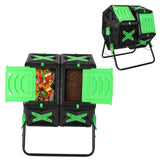 140L Dual Chamber Compost Bin Easy Setup Compost Bin Outdoor Tumbling Composting Bins