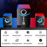 USB Computer LED Speakers System Subwoofer Stereo Bass Control