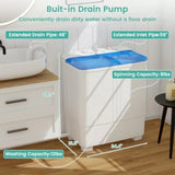 Portable washing machine for apartment/RV/dorm use, plastic housing, white, 20 lbs capacity with 12 lbs wash and 8 lbs spin fun