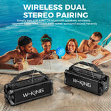 W-KING D8 Bluetooth Speaker, 50W RMS IPX6 Waterproof Loud Speakers Bluetooth Wireless, Large Outdoor Portable Party Box for Home,