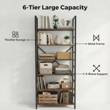 Book Shelf, 5 Tier/6 Tier/ Bookcase, Modern Tall Bookshelf Corner Storage Organizer for Garage Kit, CDs, Movies