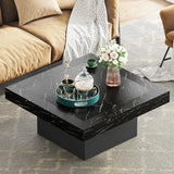 Engineered Wood Low Coffee Table for Living Room Rustic Brown & Black