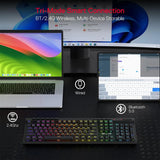 Redragon K580 PRO Wireless RGB Gaming Keyboard, 3-Modes 104 Keys Mechanical Keyboard