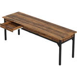 Computer Desk, 200 x 60 x 82 cm, Double Long Desk with 2 Drawers, Office Table, Work Table