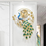 Creative Metal Wall Clock Modern Style Wall Watch Clock Peacock Shaped