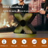 DOSS Desktop Bluetooth Speaker 10W Rich Sound Diverse Light Effect 26H Playtime TWS Pairing Wireless Speaker for Laptop Computer
