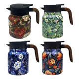 1000ml Vintage Floral Tea Kettle Stainless Steel Insulated Tea Pot Built-in Infuser