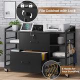 44" File Cabinet, Filing Cabinets fits Legal, Letter, A4 Size, 2 Drawer Office