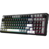 Mechanical Gaming Keyboard with Knob, Bluetooth 5.0/2.4GHz/USB Wired