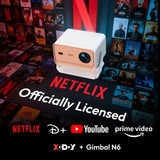 XGODY Projector Netflix Officially 700 ANSI 4K Voice Control Smart for Home