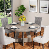 Tribesigns Round Dining Table for 4, 47 Inch Farmhouse Kitchen Table Small Dinner Table