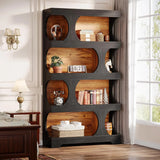 Modern Asymmetrical Bookshelf,Freestanding Display Shelf with Classic Shape