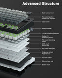 75% Wireless Mechanical Keyboard, Hot Swappable, RGB Backlit, Side Printed