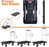 Folding Hand Truck Platform Truck 330 Lbs Heavy Duty Dolly Cart with Wheels