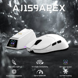 AJAZZ AJ159APEX 8Khz Wireless Gaming Mouse Ultralight Magnetic Screen Charging Dock PAW3950 BT/2.4Ghz/Type-c Wired Programmable