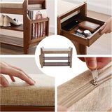 2Tier Shoe Rack Bench 31 Inch Entryway Bench with Storage Basket for Living Room