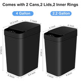 2 Pack 12L & 18L Automatic Trash Can Bathroom Touchless Motion Sensor Garbage Can