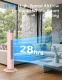 Smart Tower Fan for Bedroom, 120° Oscillating, App/Voice Control