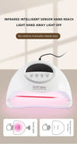 320W UV LED Nail Lamp 72LEDS Gel Polish Drying Lamp with Automatic Sensing 4 Timer Professional Nail