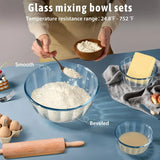 Mixing Bowls with Airtight Lids Sets, 5 Packs Thick Glass Nesting Bowls for Kitchen Baking