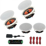 Herdio 6.5" 4 PCS 600 Watts Ceiling Bluetooth Speakers Perfect for Home Theater,Kitchen,Bedroom,