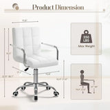Furmax Mid-Back Office Task Chair Ribbed PU Leather Executive Chair Modern Adjustable