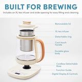 Professional Infusion Glass Electric Tea Kettle with Temperature Control and 10 Preset Modes