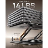 Adjustable Laptop Stand for Desk - 360 Rotating Base Ergonomic Computer Stand Aluminum Laptop