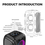 W-KING 250W MAX Party Wireless Bluetooth Speaker with USB Playback