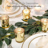 Gold Votive Candle Holders Set of 24, Speckled Mercury Glass for Wedding