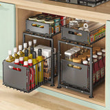 2 Tier Slide Out Cabinet Organizer Heavy Duty, Under Sink Storage Shelf for Kitchen Bathroom,