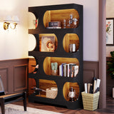 Tribesigns 71" Tall Bookcase, 4-Tier S-Shaped Bookshelf, Wood Decorative Storage Shelving