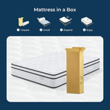 Queen Mattress 12 Inch, Fiberglass-Free | Cool Sleep Hybrid Mattress in a Box