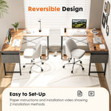MCQ 50 Inch L-Shaped Office Computer Desk with Wooden Desktop