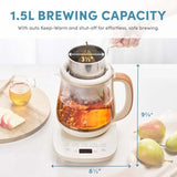 Professional Infusion Glass Electric Tea Kettle with Temperature Control and 10 Preset Modes
