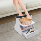3-tier Foot Rest Manicure Stool Pedicure Cart Footbath Trolley with 4 Casters for Beauty Salon