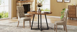 Tribesigns Round Dining Table for 2, 31.5" Industrial Kitchen Table with Metal Base