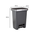 Kitchen Indoor Trash Can, 19 Gallon, Stainless Steel Rim, Step Lid, Garbage Can