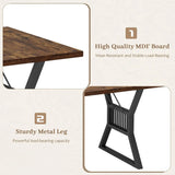 70.8 Inch Large Dining Table for 6-8, Industrial Wooden Kitchen Table