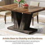 Tribesigns 47-Inch Dining Table for 4-6, White Kitchen Dinner Table with Heavy Duty Pedestal