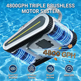 Cordless Automatic Pool Vacuum Robot for Inground & Above Ground Pools