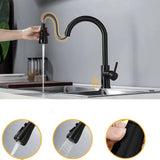 Smart Touchless Kitchen Faucet Brushed Poll Out Infrared Sensor Faucets Black/Nickel Infrared Water Mixer Taps