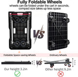 Folding Hand Truck, 330 Lbs Heavy Duty Luggage Cart, Portable Push Cart Dolly