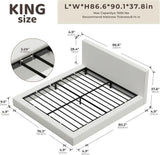 King Size Cloud Platform Bed Frame with Headboard, Soft Foam Cushioned