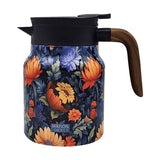 1000ml Vintage Floral Tea Kettle Stainless Steel Insulated Tea Pot Built-in Infuser