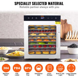 SucceBuy 10 Trays Food Dehydrator Stainless Steel Machine 800W/1000W Household