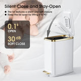 Small Bathroom Trash Can with Lid Step Close-5L/1.3 Gal Stainless Steel Garbage Can Slim Trash Bin for Office, Bedroom, Toilet,