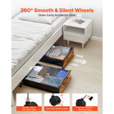 2 Pack Rolling Under Bed Storage With Wheels 25.6x18.1x7.1 Inch  For Clothes Shoes